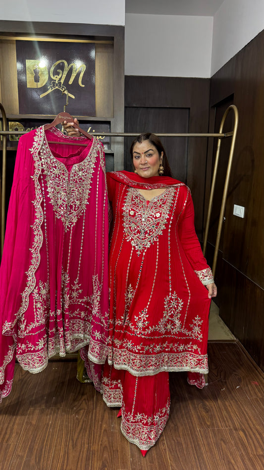Ridham (Pure Chinnon Crepe Anarkali Suit)