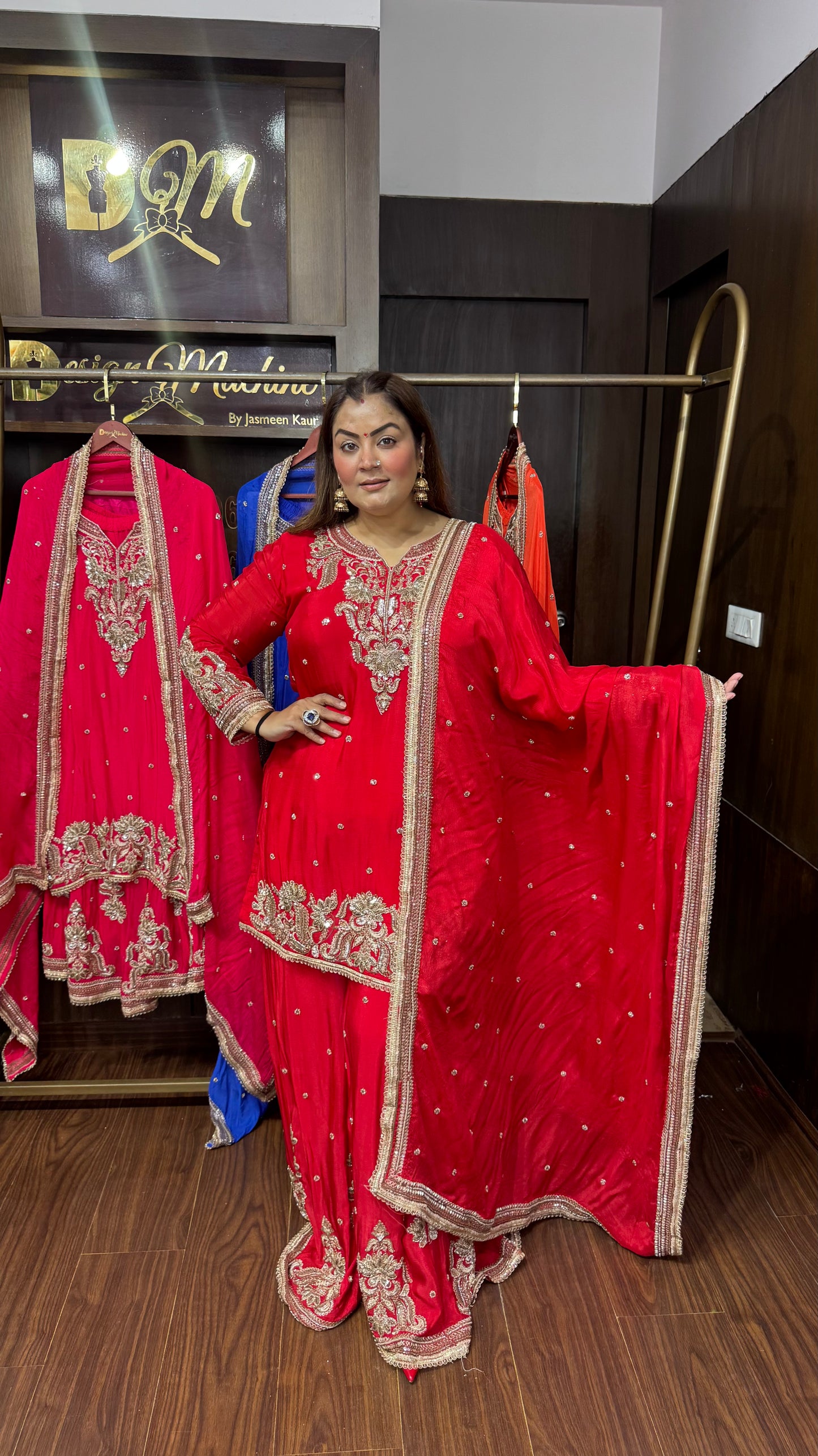 Ridham (Pure Chinnon Sharara Suit)