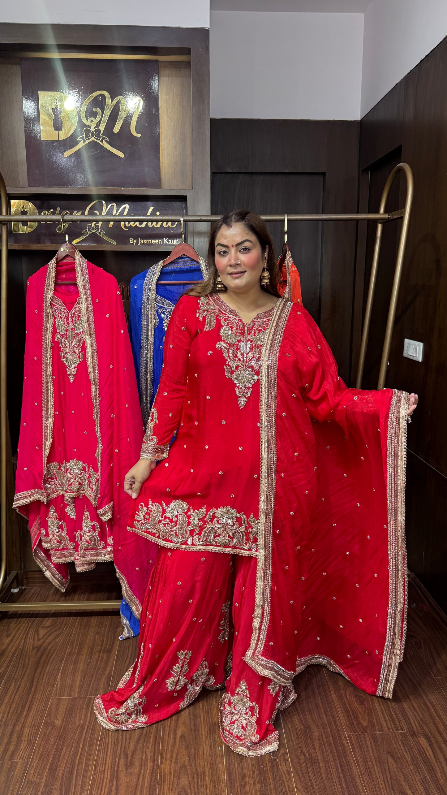 Ridham (Pure Chinnon Sharara Suit)