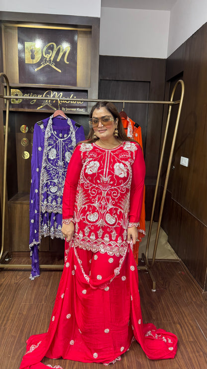 Riti (Pure Chinnon Sharara Suit)