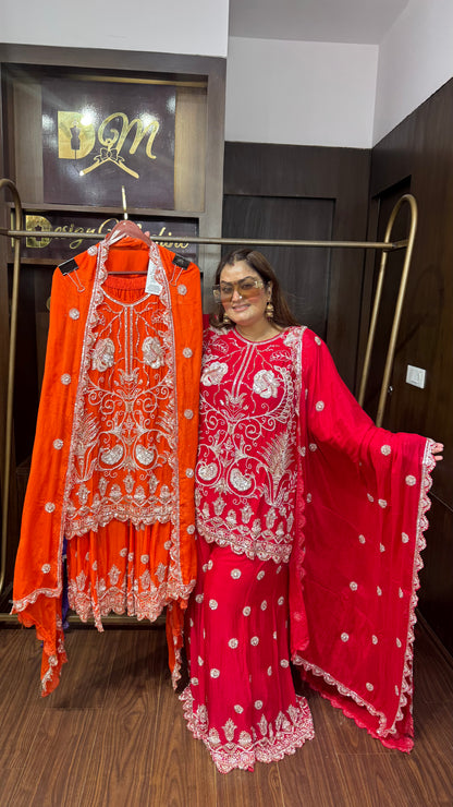 Riti (Pure Chinnon Sharara Suit)