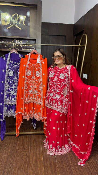 Riti (Pure Chinnon Sharara Suit)