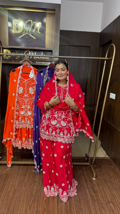 Riti (Pure Chinnon Sharara Suit)