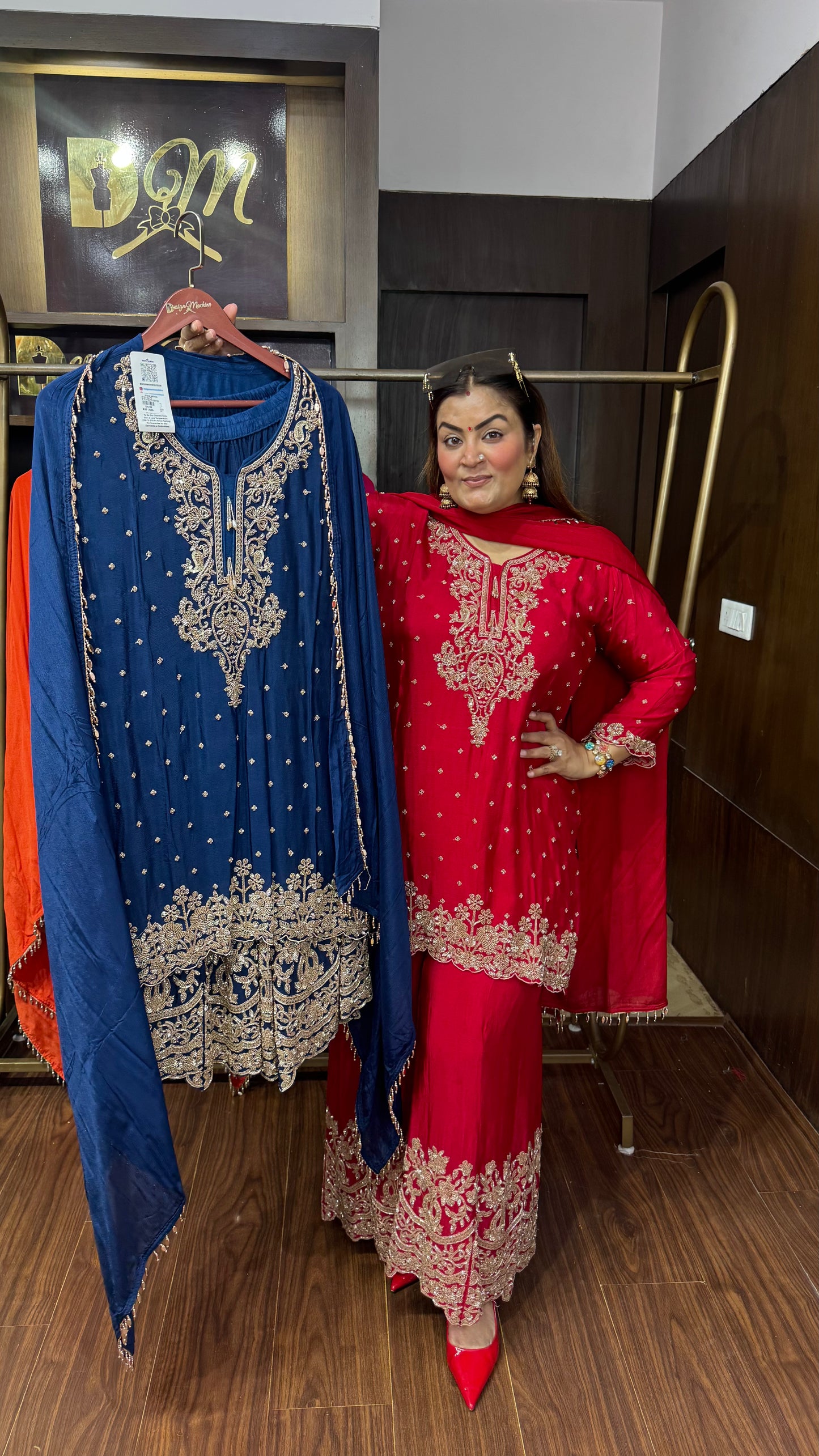 Shreeya (Pure Chinnon Sharara Suit)