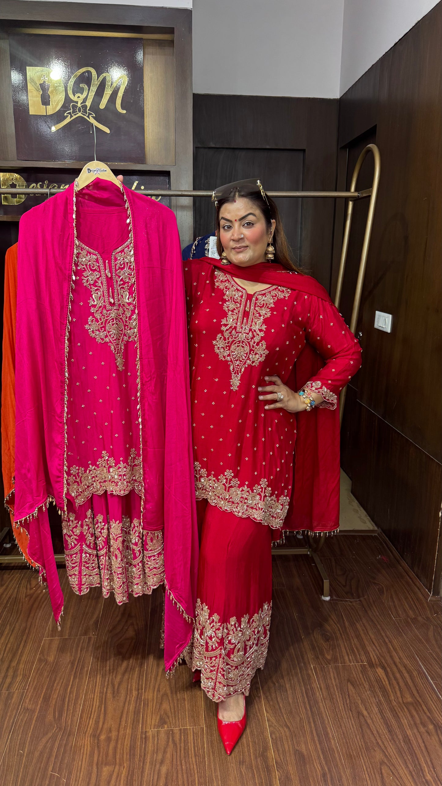 Shreeya (Pure Chinnon Sharara Suit)