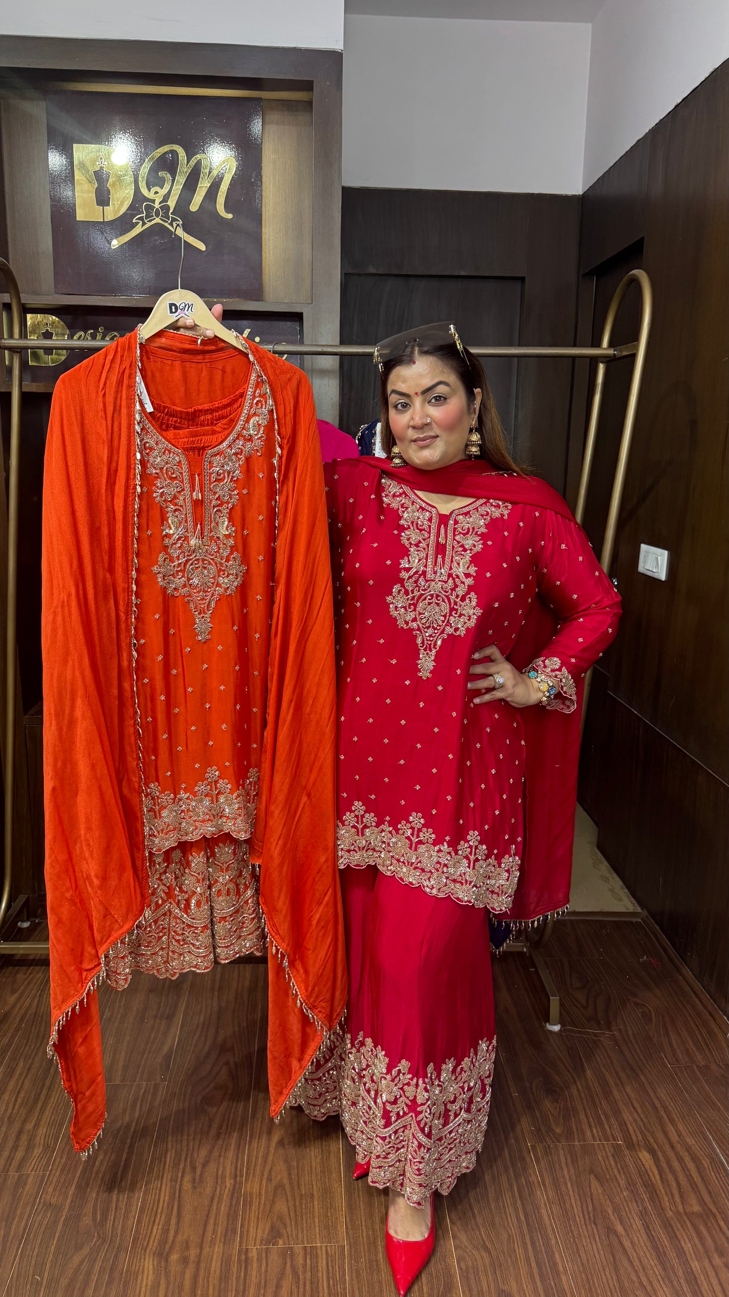 Shreeya (Pure Chinnon Sharara Suit)