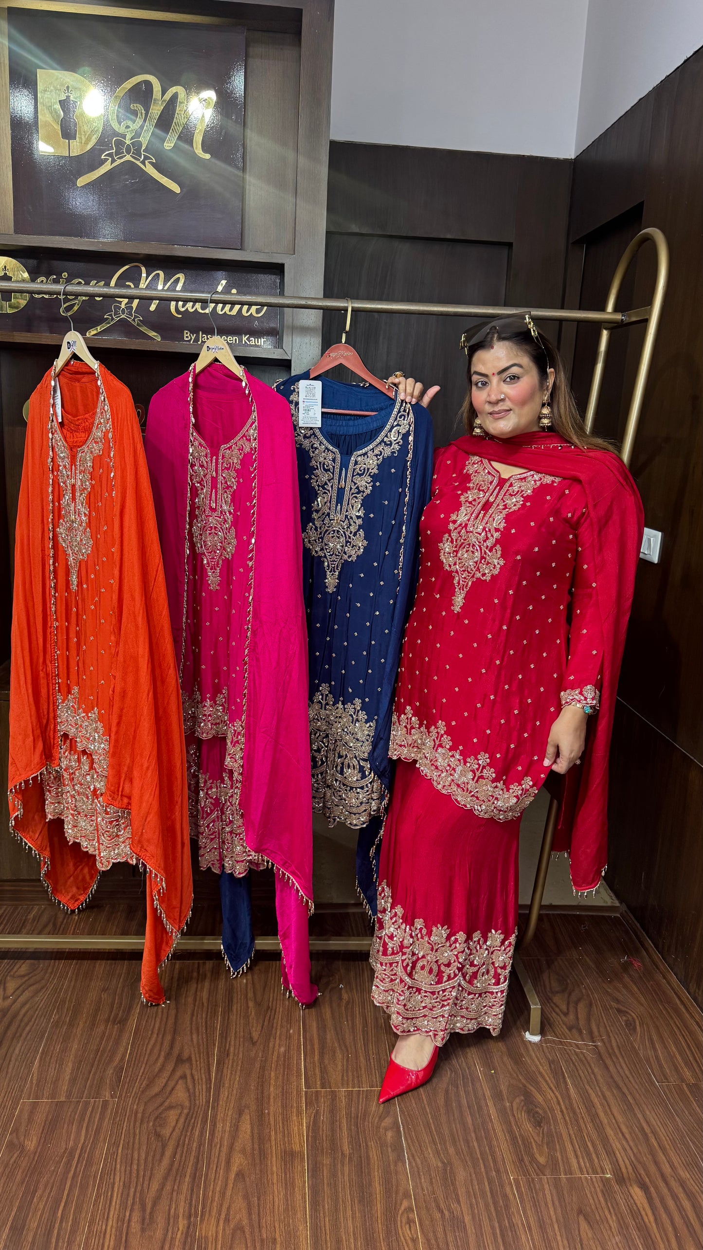 Shreeya (Pure Chinnon Sharara Suit)