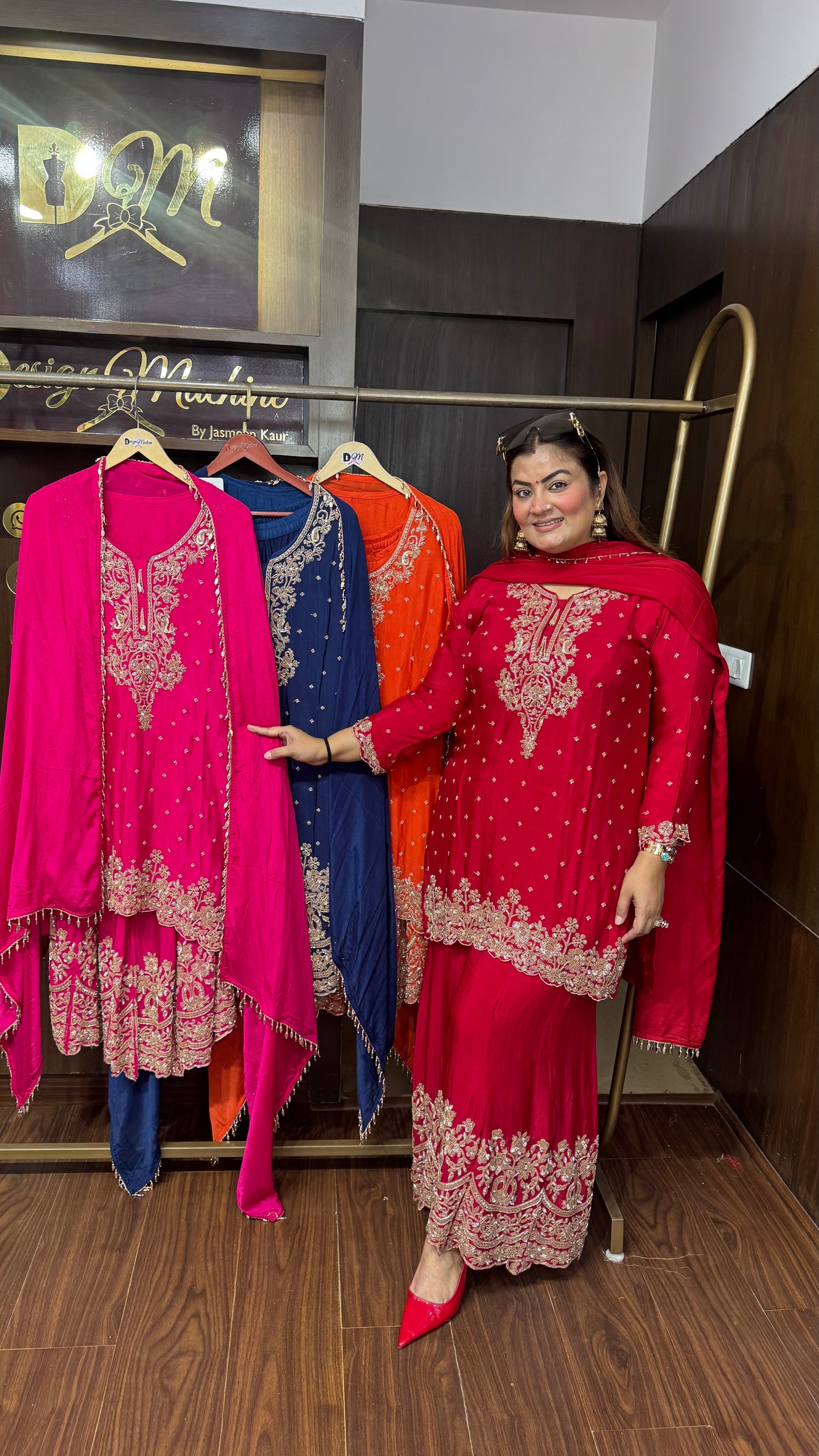 Shreeya (Pure Chinnon Sharara Suit)