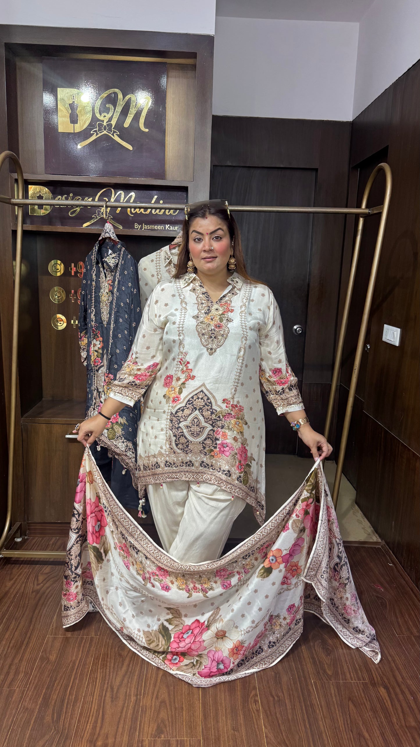 Pure Chinnon Crepe Farshi Salwar Suit