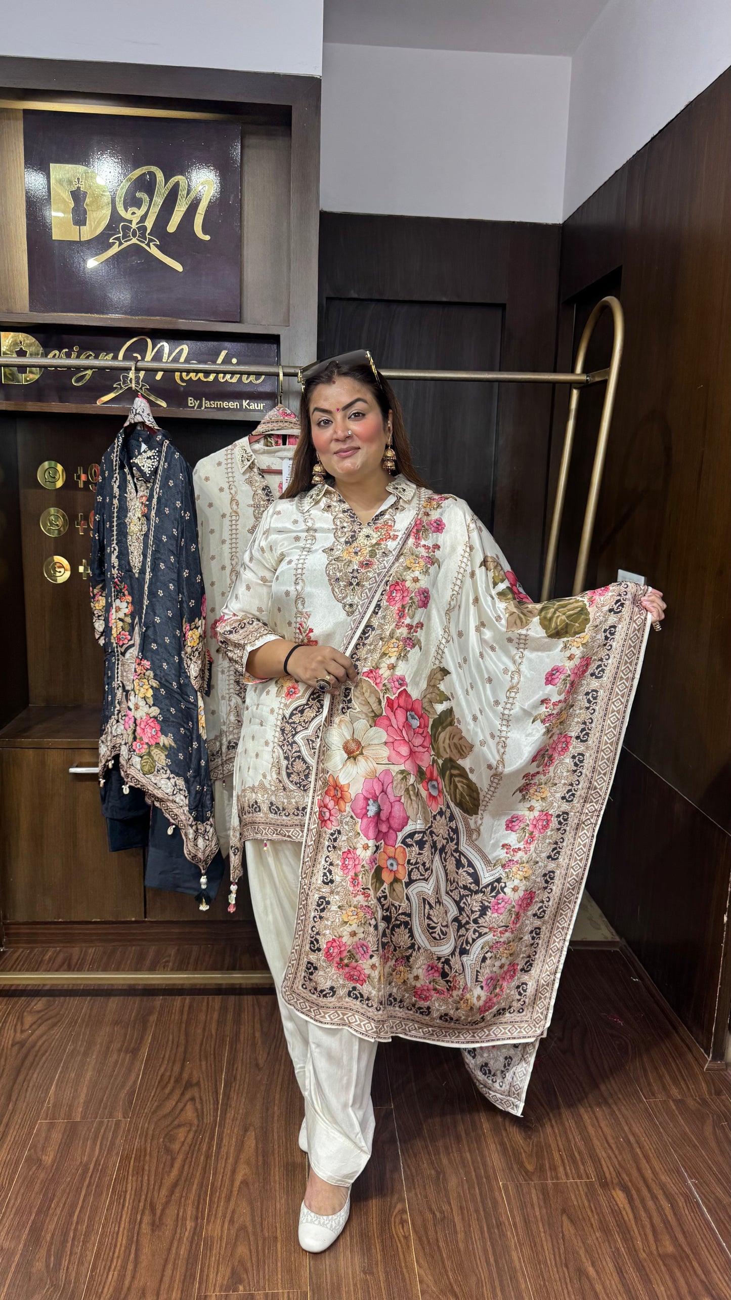 Pure Chinnon Crepe Farshi Salwar Suit