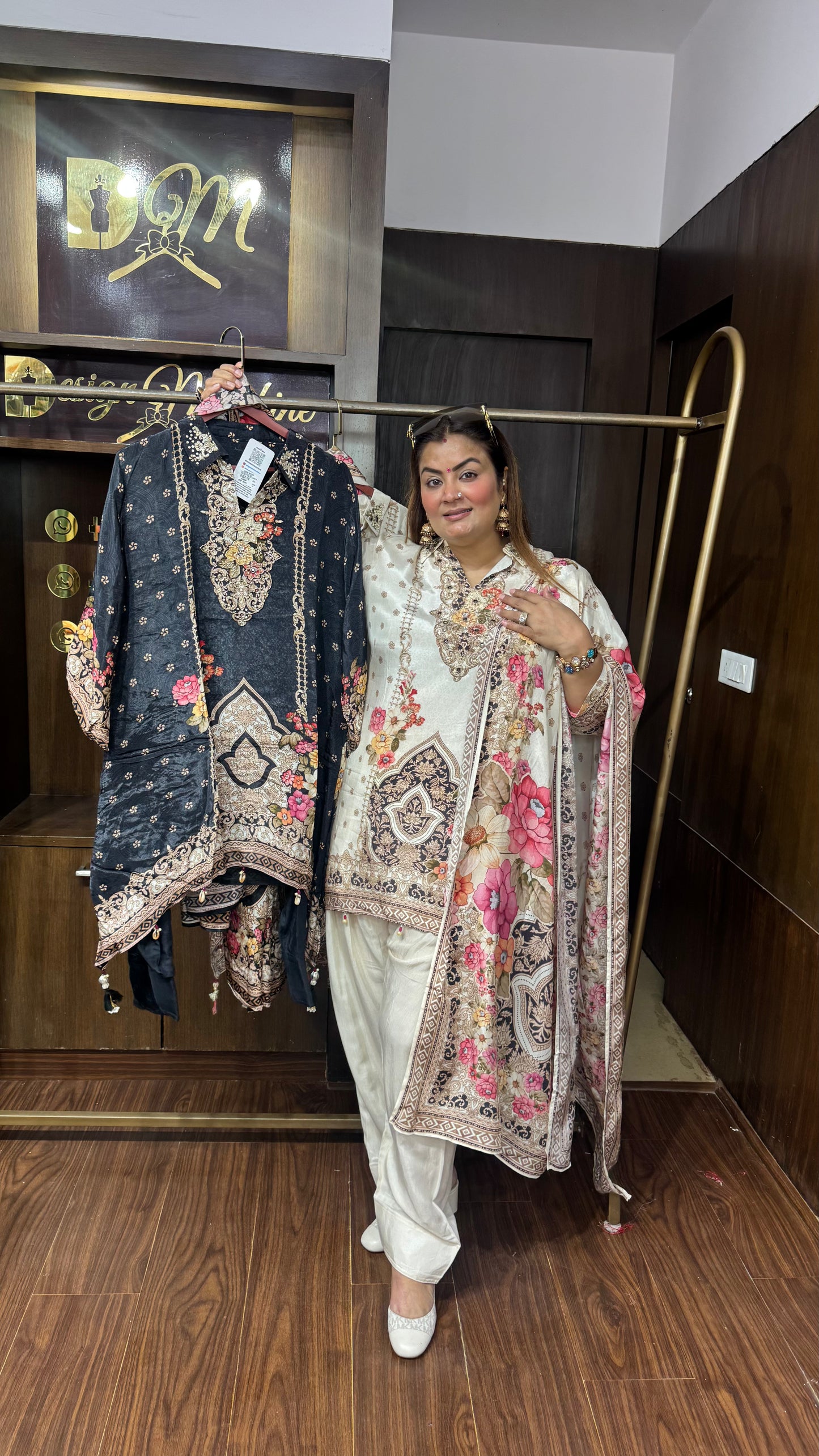 Pure Chinnon Crepe Farshi Salwar Suit