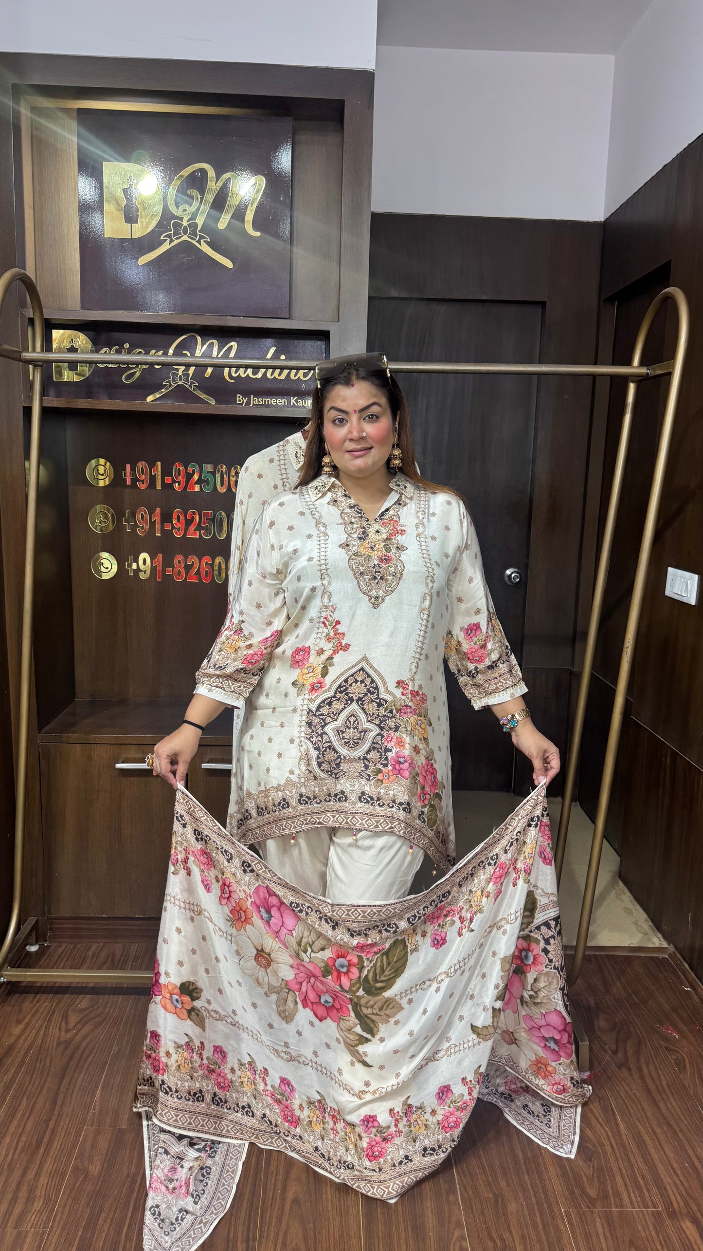 Pure Chinnon Crepe Farshi Salwar Suit