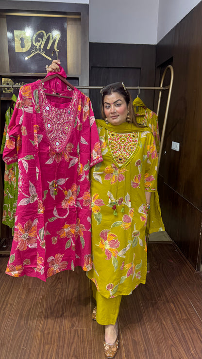 Kirti (Malmal Cotton Suit)