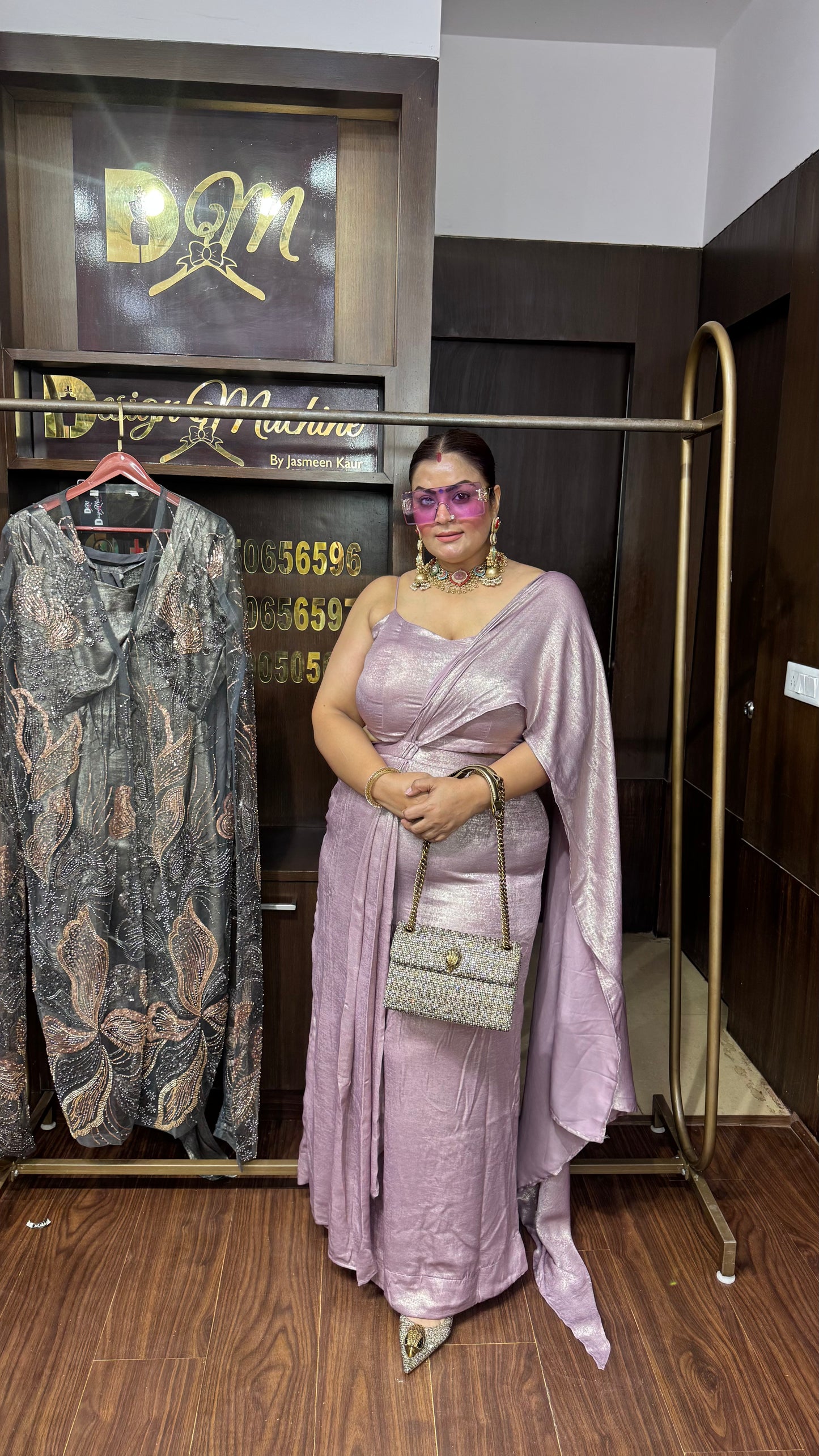 Crepe Fabric 3 Piece Saree with Cape