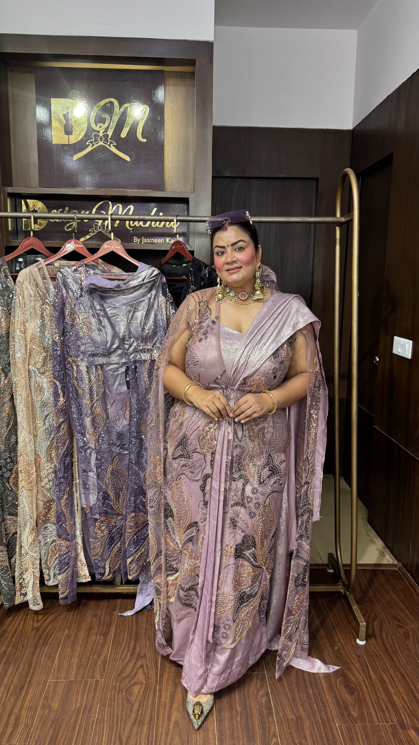 Crepe Fabric 3 Piece Saree with Cape