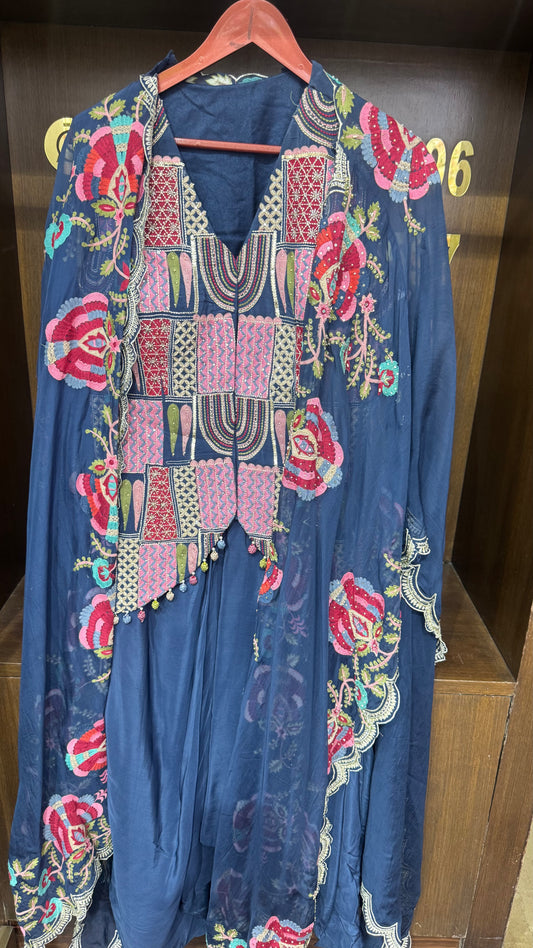 Pure Crepe 3 Piece Indo Western