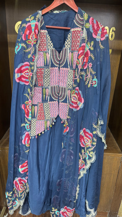 Pure Crepe 3 Piece Indo Western