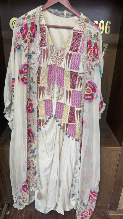Pure Crepe 3 Piece Indo Western