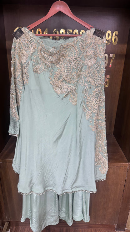 Beautiful Pure Crepe 3 Piece Indo Western