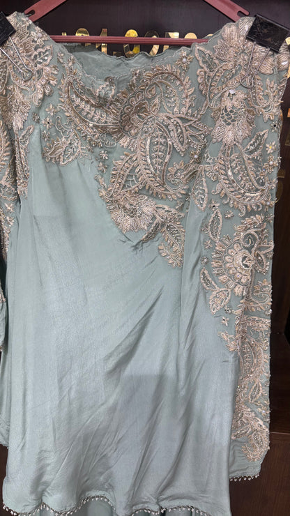 Beautiful Pure Crepe 3 Piece Indo Western