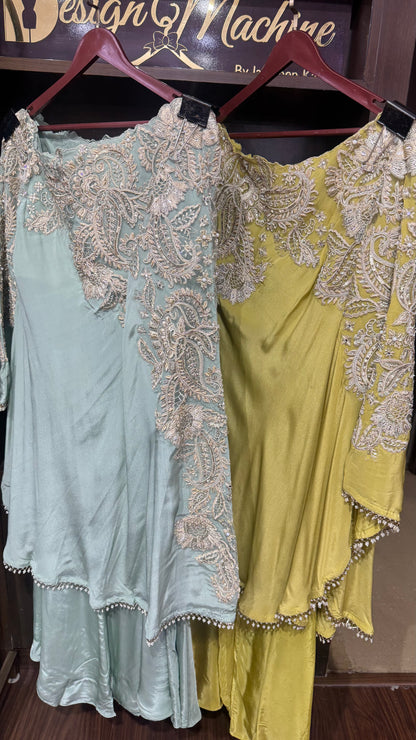 Beautiful Pure Crepe 3 Piece Indo Western