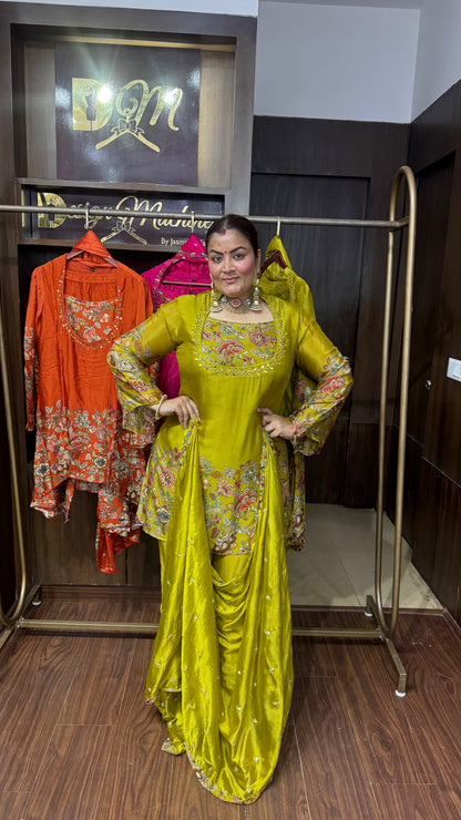 Pure Chinnon Fabric 4 Piece Suit