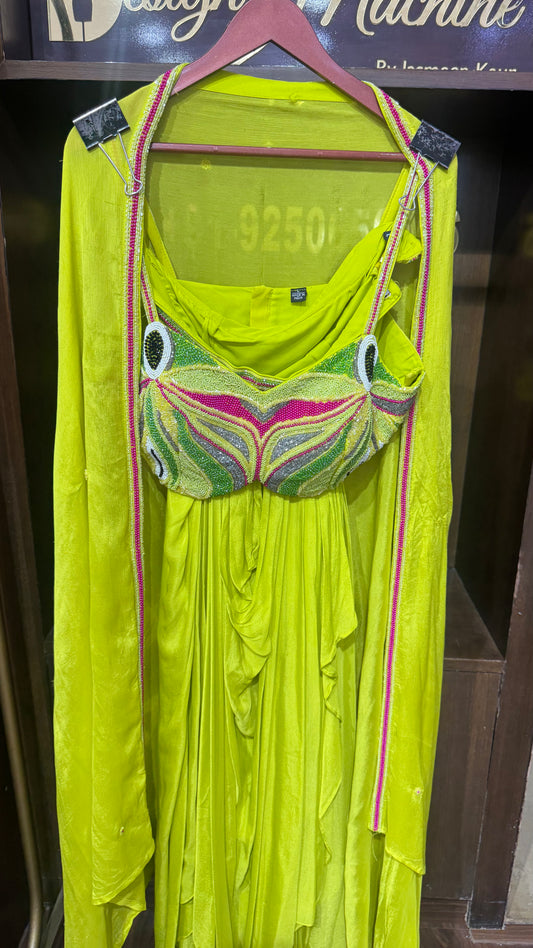 Aaira (Pure Crepe 3 Piece Indo Western)