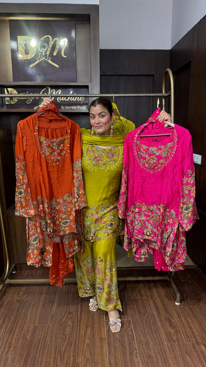 Pure Chinnon Fabric 4 Piece Suit