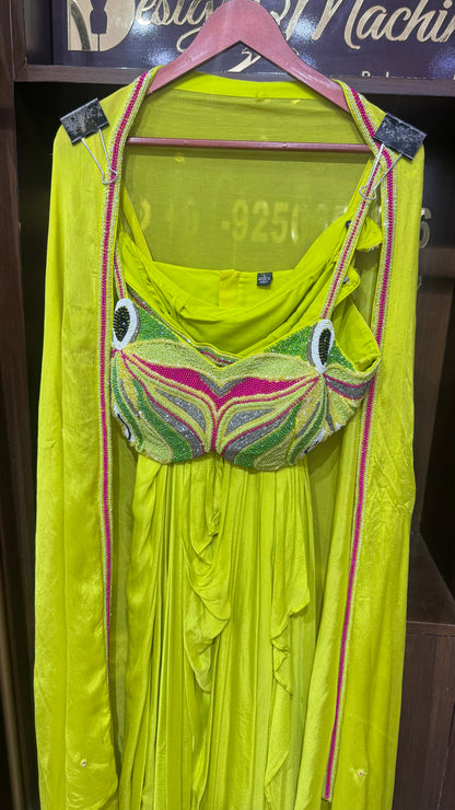 Aaira (Pure Crepe 3 Piece Indo Western)