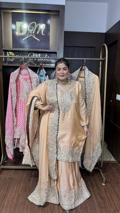 Meher Pure Crepe Sharara Suit