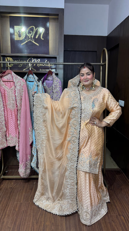 Meher Pure Crepe Sharara Suit