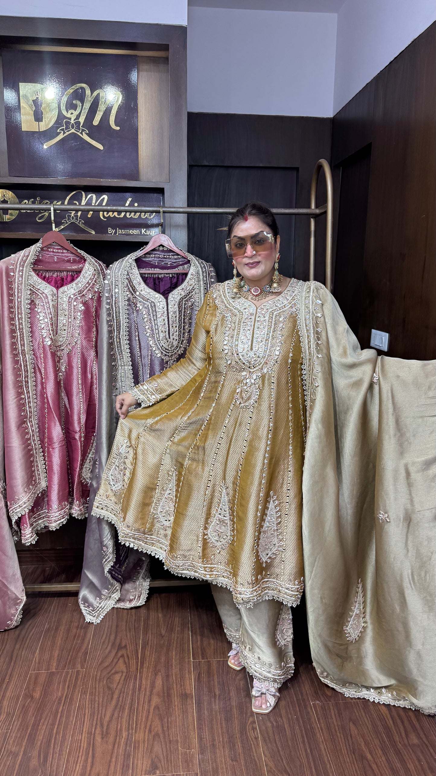 Aurelia Ziraff Tissue Anarkali Suit