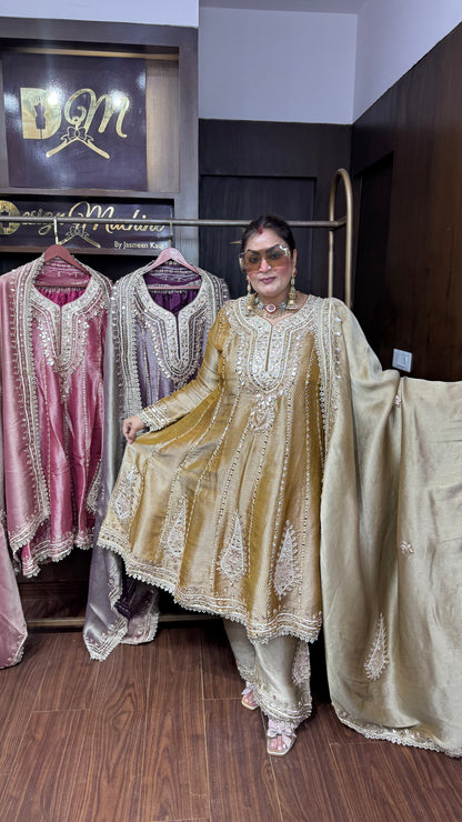 Aurelia Ziraff Tissue Anarkali Suit