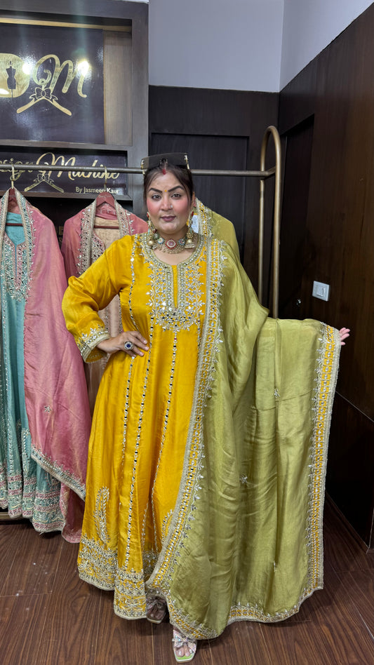 Aaradhya Pure Chunon Anarkali Suit