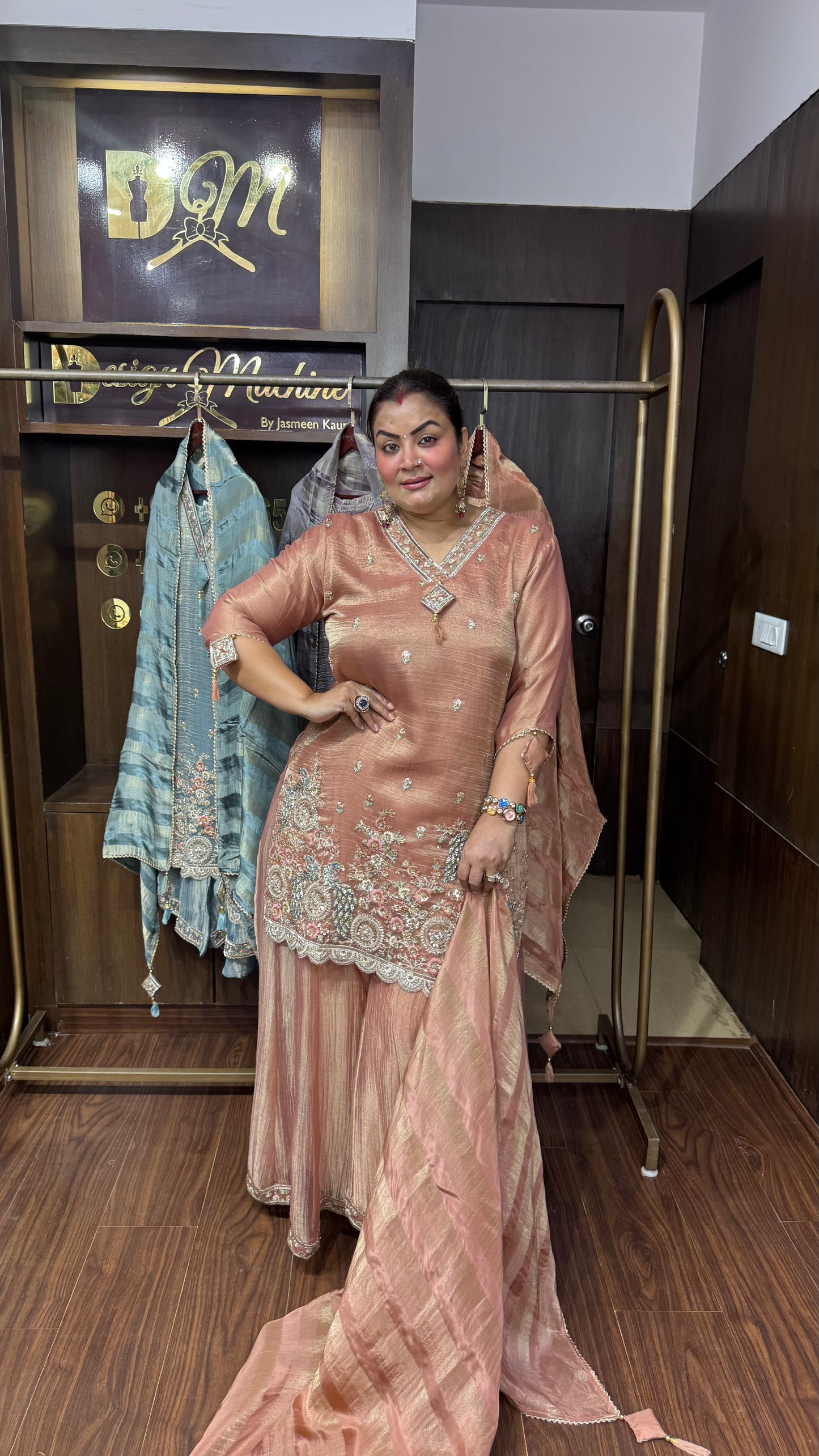 Meher Crush Tissue Sharara Suit