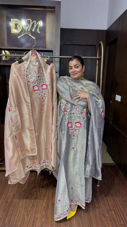 Alina Glass Tissue Unstitched Suit