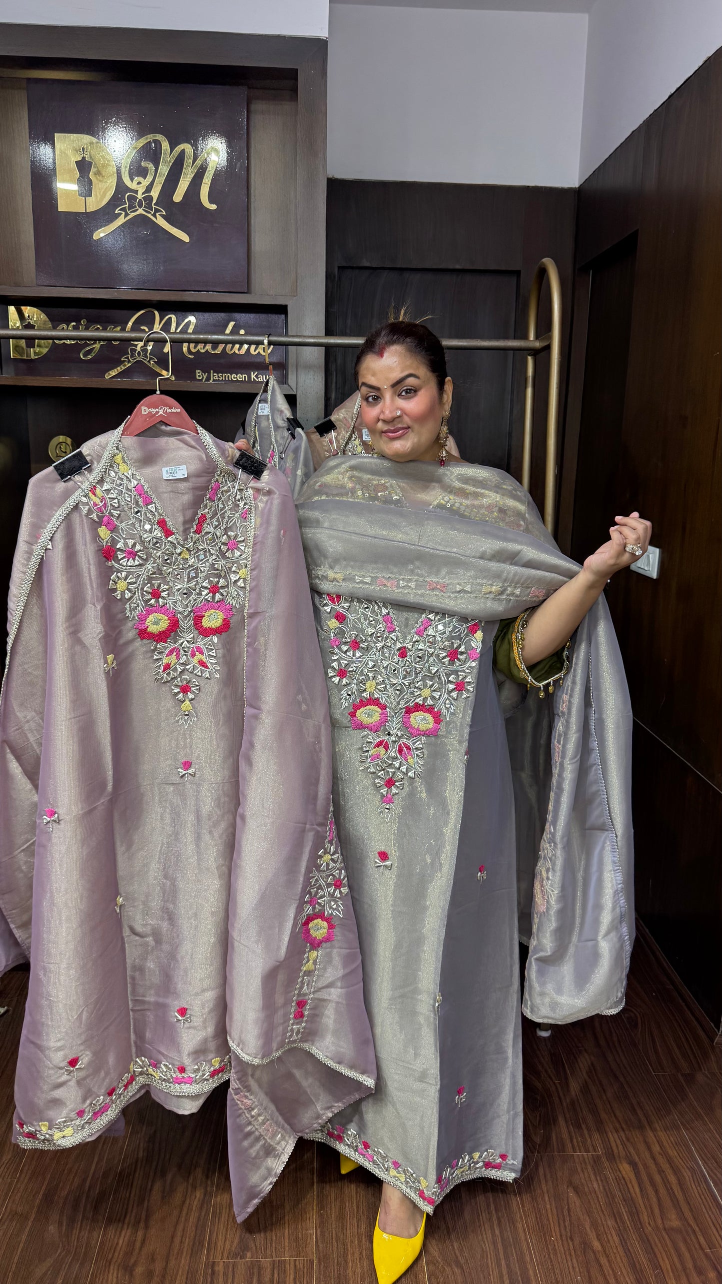 Alina Glass Tissue Unstitched Suit