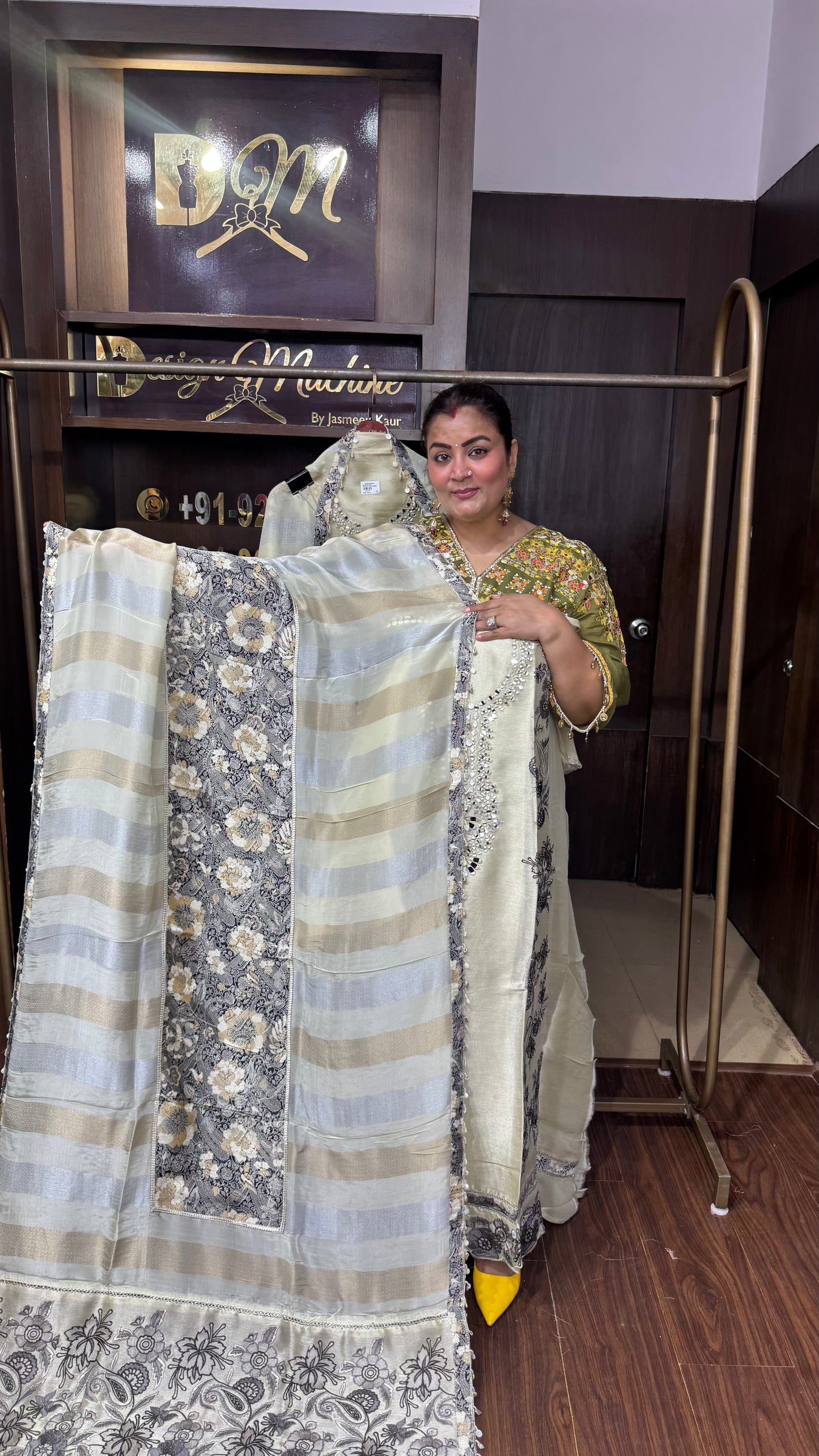Aaliya Glass Tissue Unstitched Suit