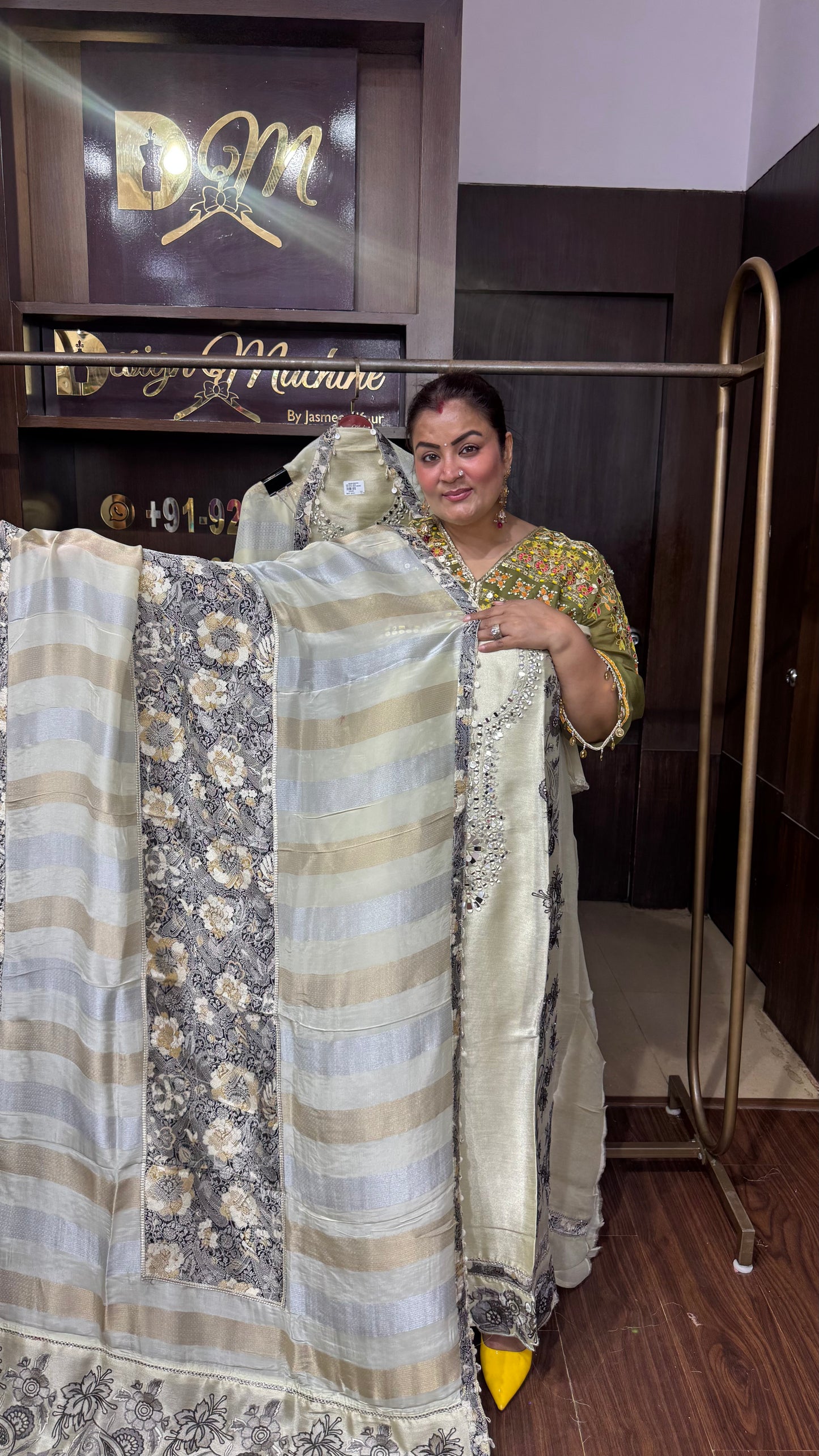 Aaliya Glass Tissue Unstitched Suit