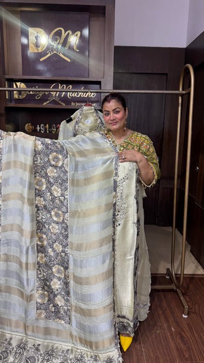 Aaliya Glass Tissue Unstitched Suit