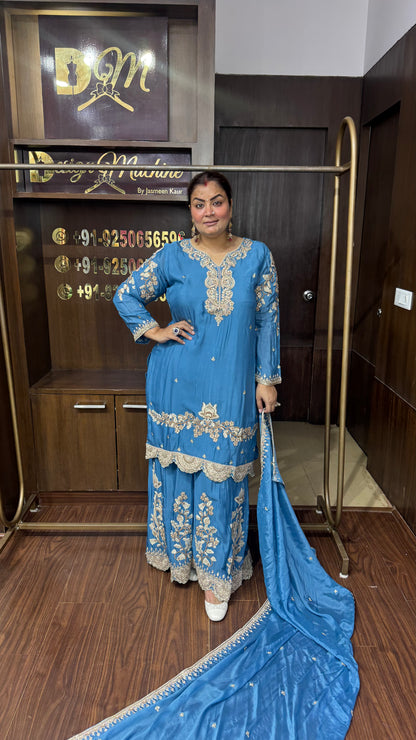 Hiba Pure Chunon Sharara Suit