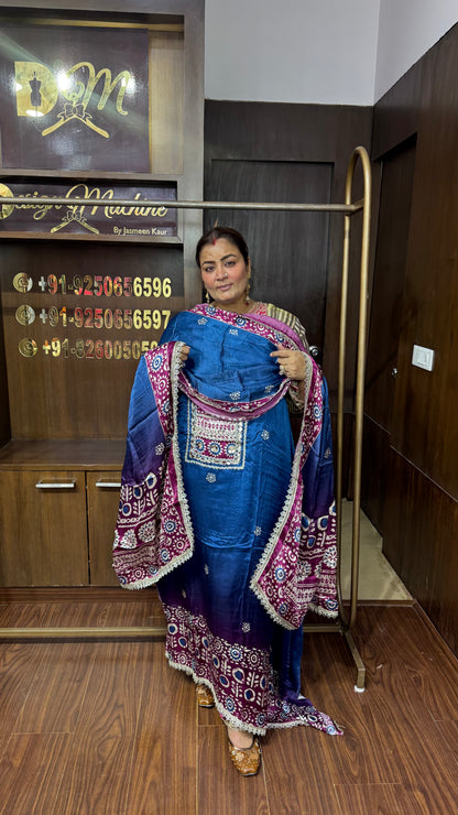 Meher Gajji Silk Unstitched Suit