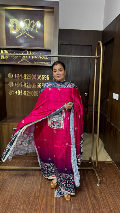 Meher Gajji Silk Unstitched Suit