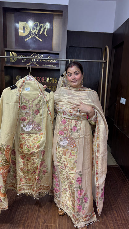 Zareen Ziraff Tissue Unstitched Suit
