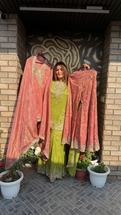 Sitara Shine Glass Tissue Sharara