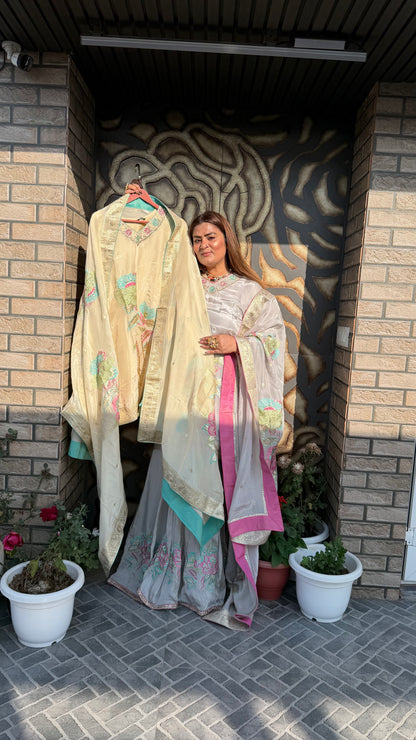 Gulnaar Crepe Sharara Suit