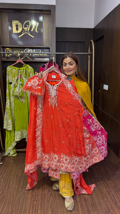 Pure Crepe Semistitch Sharara Suit