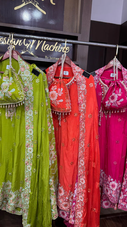 Pure Crepe Semistitch Sharara Suit