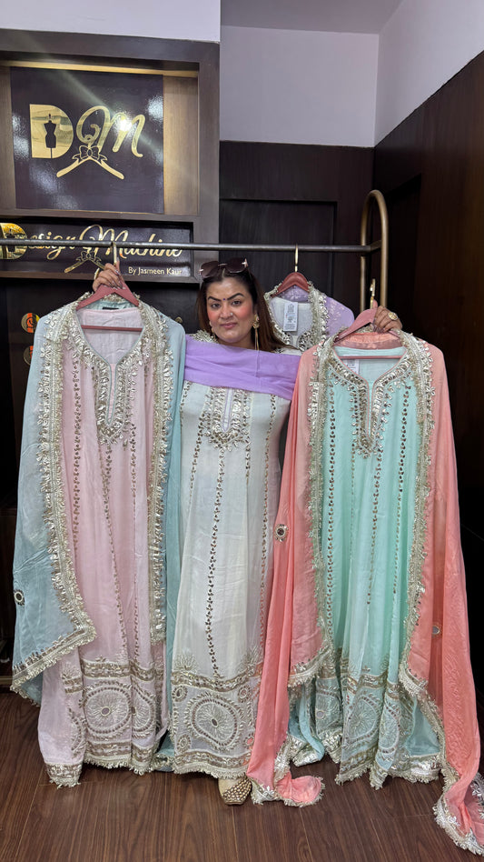 Amish (Pure Chinnon Anarkali Suit)