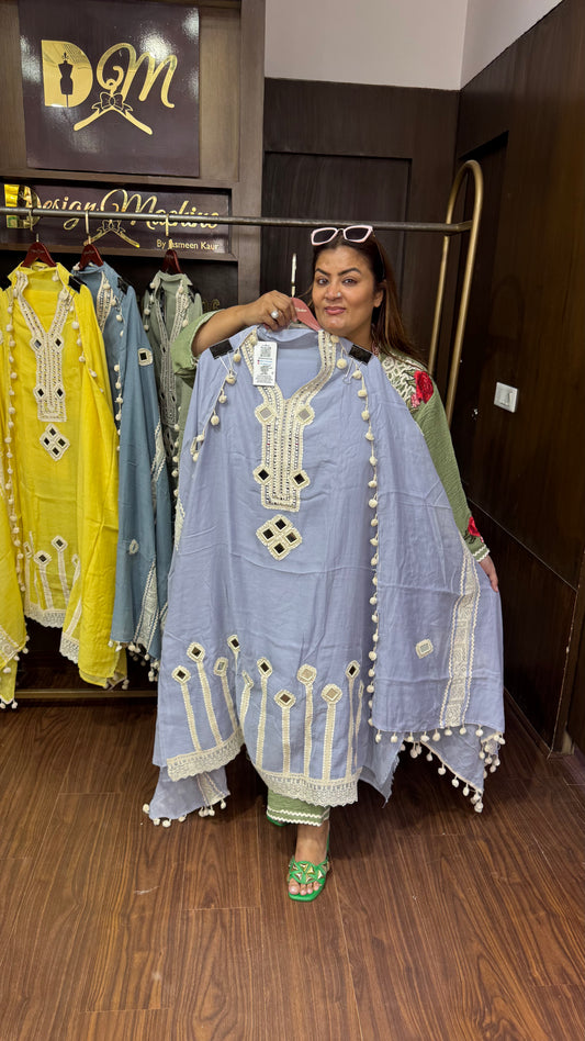 Kairavi (Malmal Cotton Unstitch Suit)